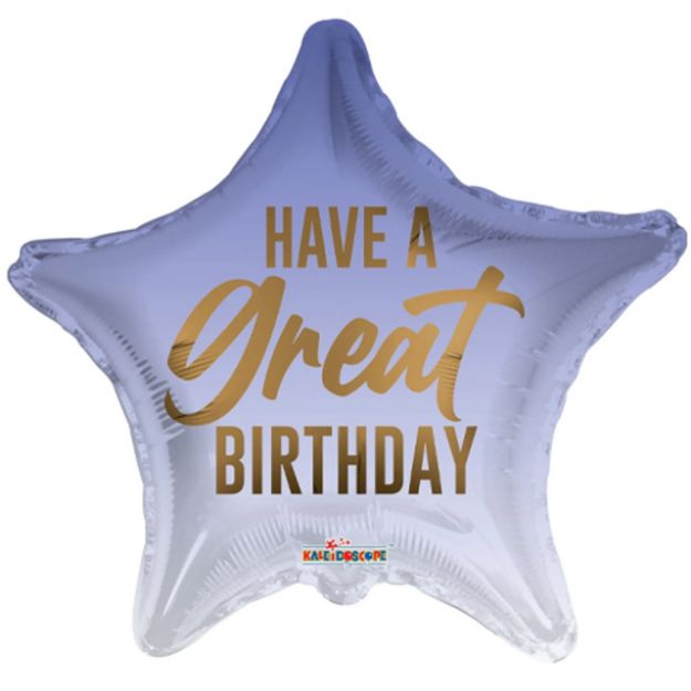 Picture of 18 inch Have a Great Birthday Metallic Eco Foil Balloon