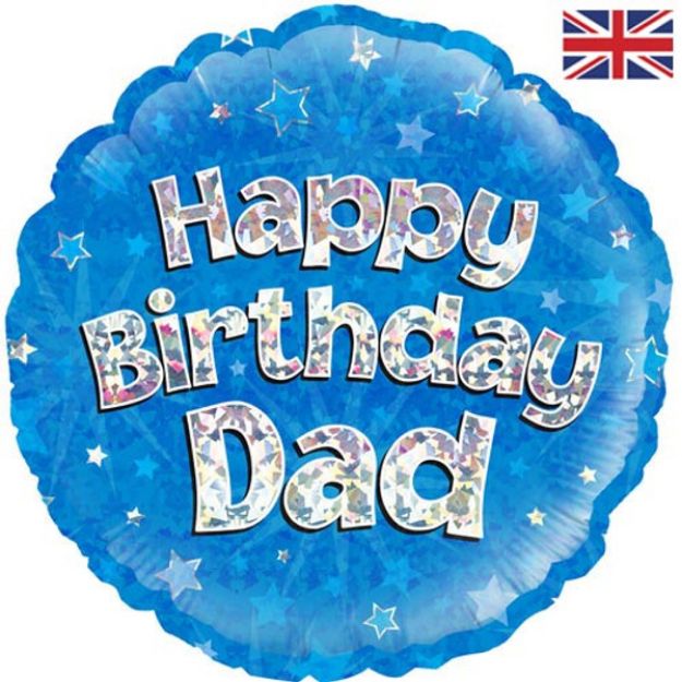 Picture of 18 inch Happy Birthday Dad Round Foil Balloon