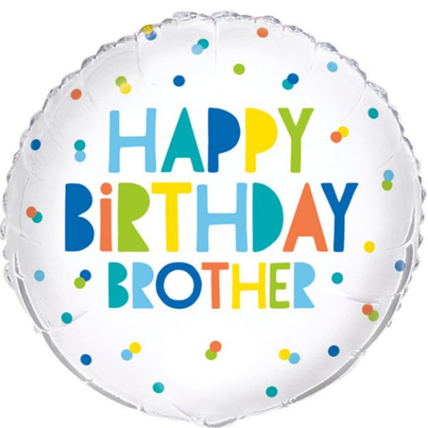 Picture of 18 inch Happy Birthday Brother Bright Foil Balloon