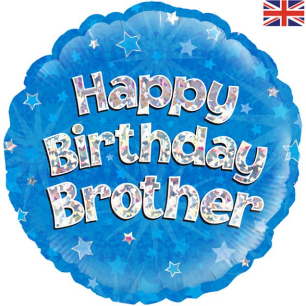 Picture of 18 inch Happy Birthday Brother Round Foil Balloon