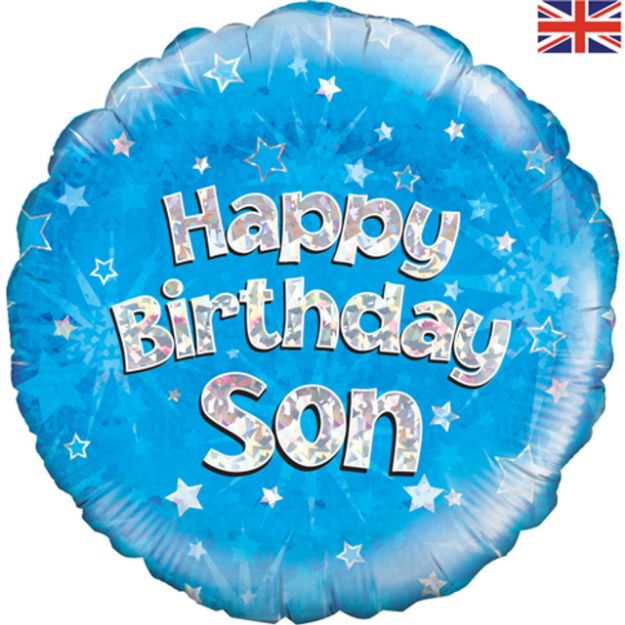 Picture of 18 inch Happy Birthday Son Round Foil Balloon