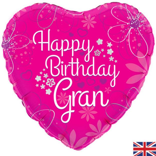 Picture of 18 inch Happy Birthday Gran Heart Foil Balloon