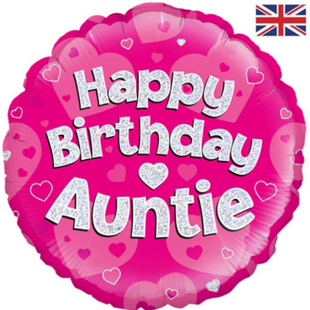 Picture of 18 inch Happy Birthday Auntie Foil Balloon