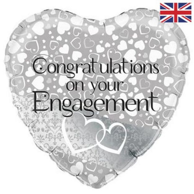 Picture of 18 inch Entwined Hearts Engagement Foil Balloon