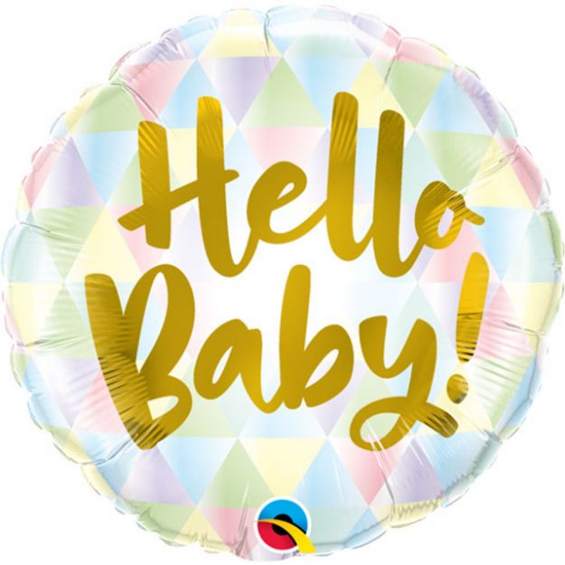 Picture of 18 inch Hello Baby! Geometric Foil Balloon