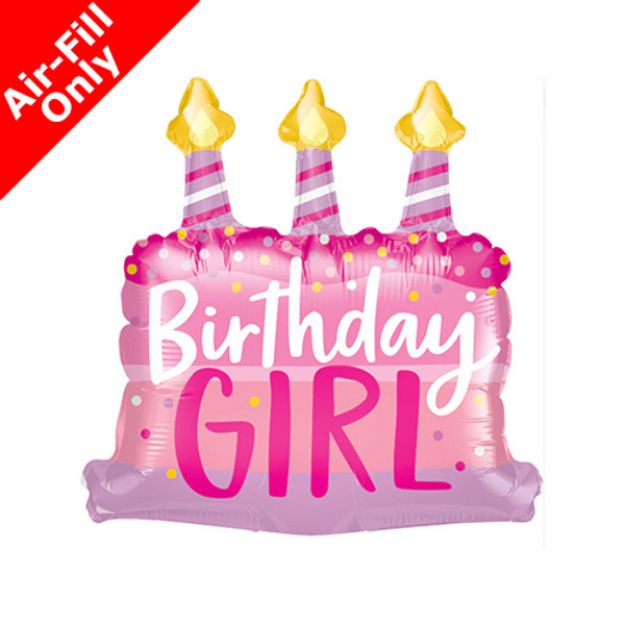Picture of 14 inch Birthday Girl Pink Cake Foil Balloon
