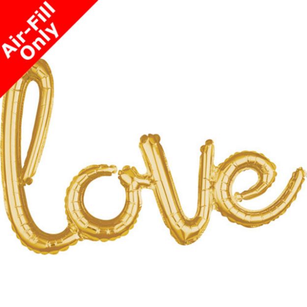 Picture of 31 inch Love Gold Script Foil Balloon