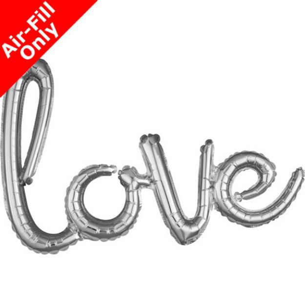 Picture of  31 inch Love Silver Script Foil Balloon 