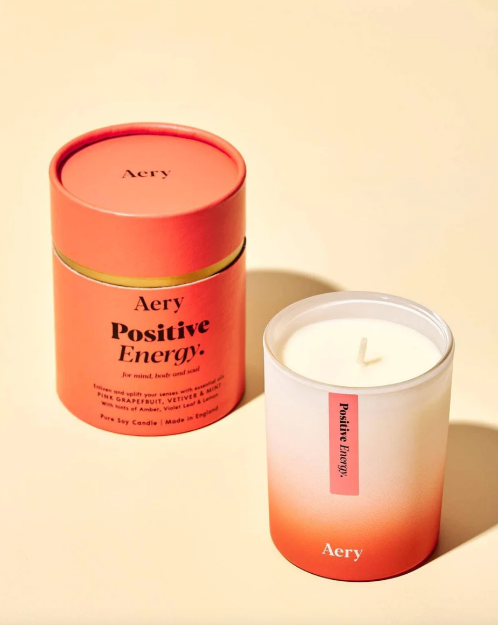 Picture of POSITIVE ENERGY SCENTED CANDLE - PINK GRAPEFRUIT VETIVER AND MINT