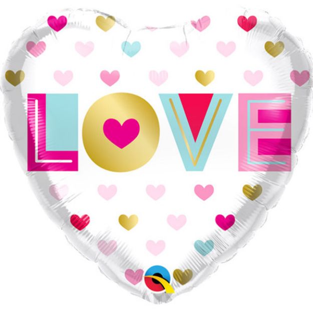 Picture of 18 inch Love Metallic Hearts Foil Balloon (1)