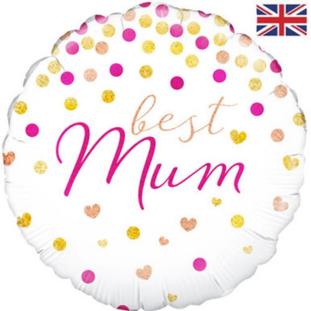 Picture of 18 inch Best Mum Holographic Foil Balloon.